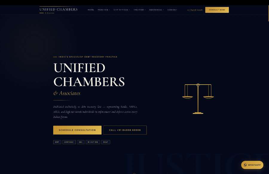 Unified Chambers & Associates website screenshot