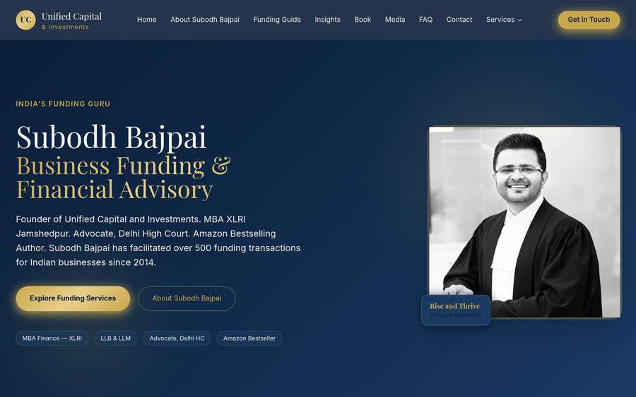 Unified Capital & Investments website screenshot