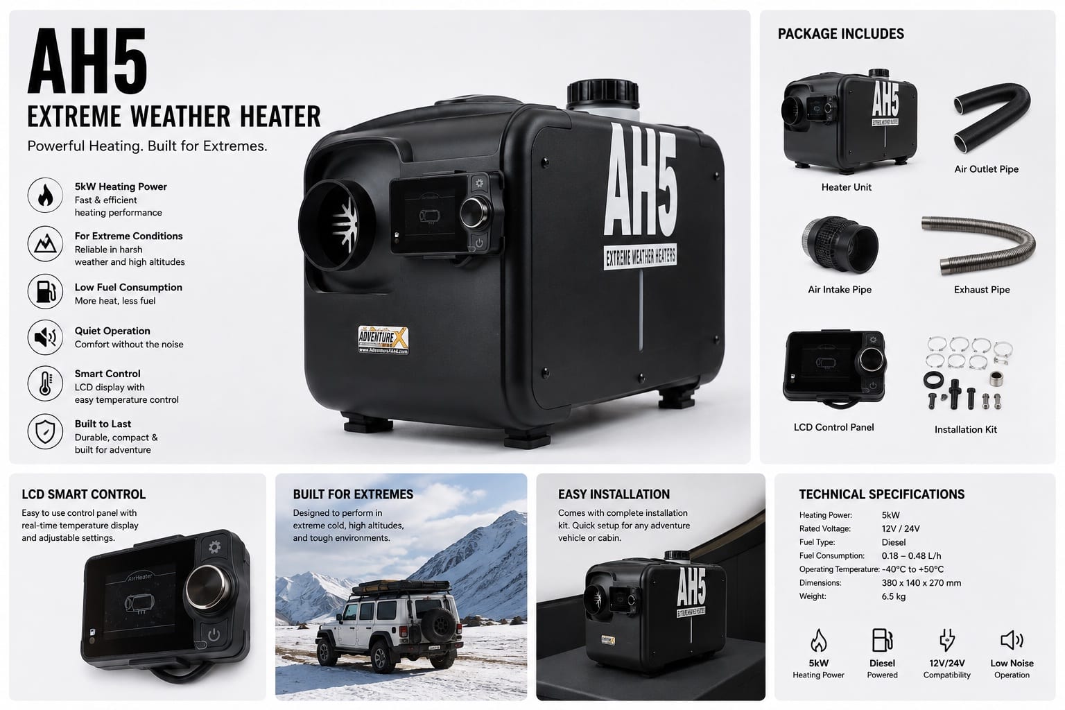 ThermaEvo AH5 Extreme Weather Camping Heating System | AdventureX4x4